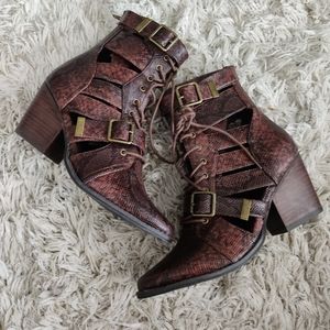 Brown snakeskin boots